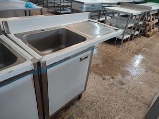 FREGADERO CON PUERTA NUEVO ACERO INOX 1,2M 