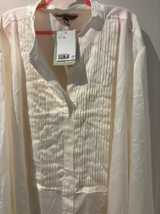 Camisa blanca satinada