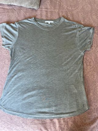 Camiseta Mujer Scalpers gris con calavera talla L