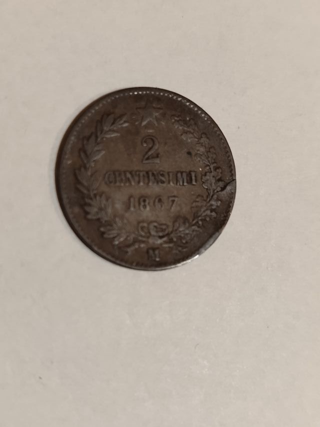 3 monete anno 1867 Vittorio Emanuele II°.