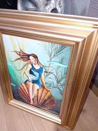 Quadro surrealista Donna seduta in mare