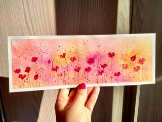 Dipinto fiori rossi papaveri handmade