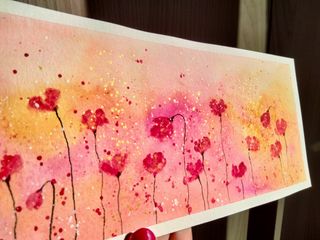 Dipinto fiori rossi papaveri handmade