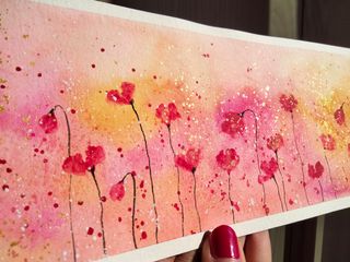 Dipinto fiori rossi papaveri handmade