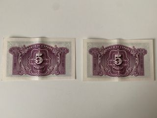 Billetes 5 pesetas 1935 SC pareja