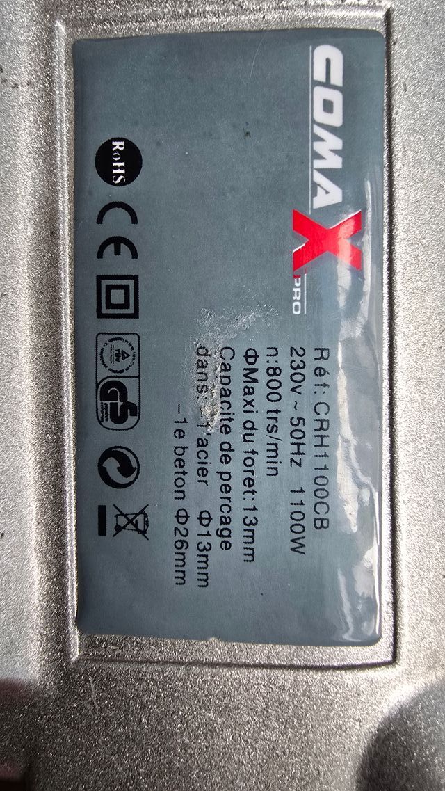 Taladro rotativo marca COMAX pro; mod. CRH1100CB