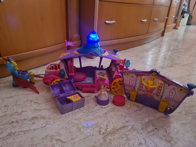 Carroza pinypon,  princesas y unicornio