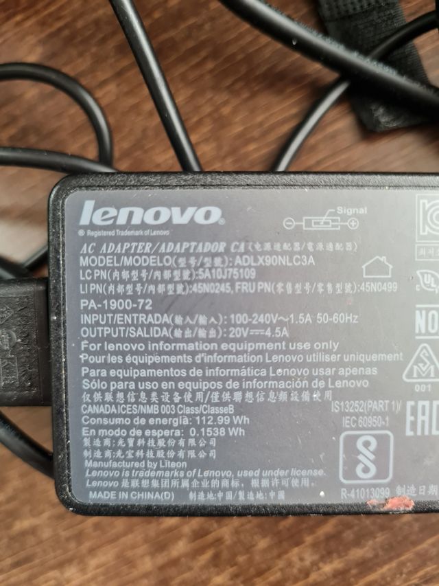 Adaptador cargador Lenovo - envio mismo dia