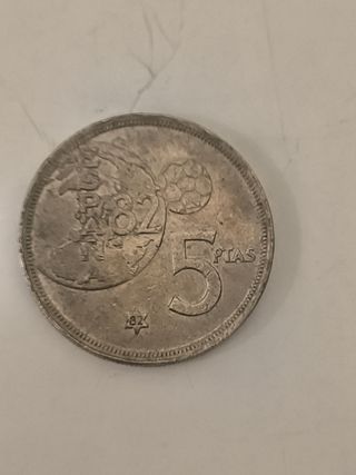 Moneda 5 pesetas 1982, estrella 82. Moneda conmemo
