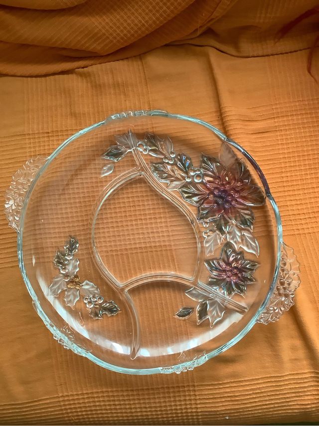 Bandeja de cristal para aperitivos