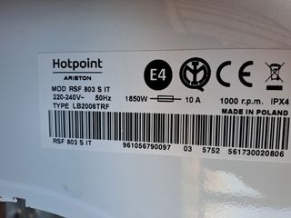 Contrappeso a "C" Hotpoint Ariston rsf 803 s