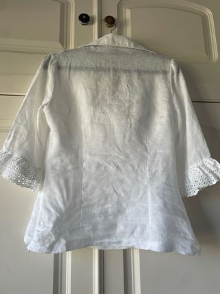 Blusa blanca de lino LAKKANA talla XS