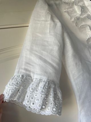 Blusa blanca de lino LAKKANA talla XS