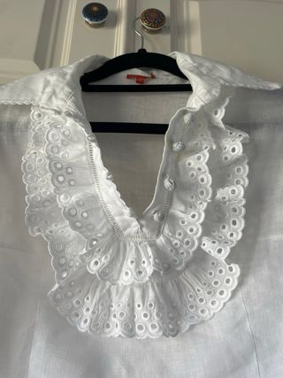 Blusa blanca de lino LAKKANA talla XS