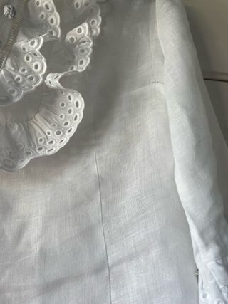 Blusa blanca de lino LAKKANA talla XS