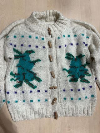 Maglione vintage ricamato a mano taglia unica