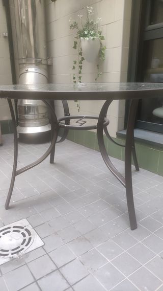 Set de exterior de mesa y 4 sillas ajustables