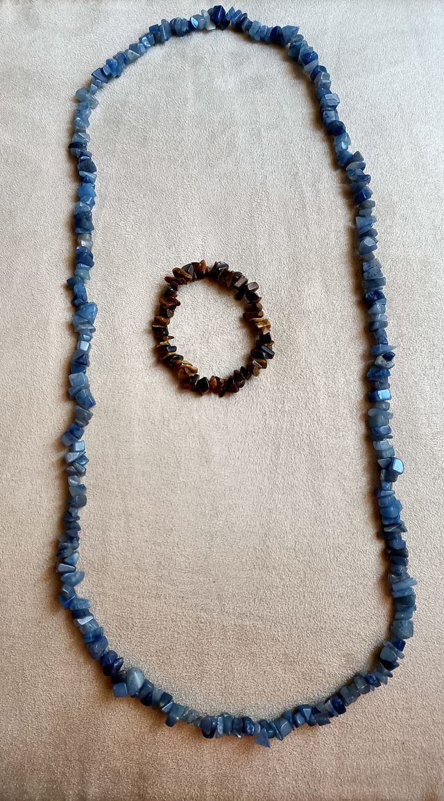 Collar piedras naturales pulsera ojo de Tigre