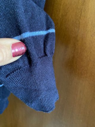 Maglione uomo blu a righe in cotone Officina della