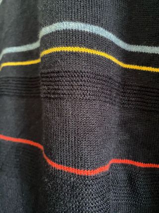 Maglione uomo blu a righe in cotone Officina della