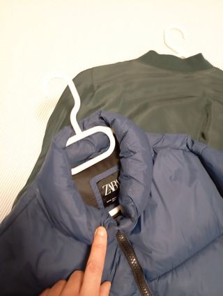 Abrigo plumas zara azul 