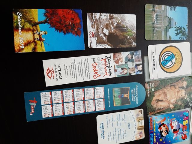 Lote de calendarios de bolsillo desde 1970