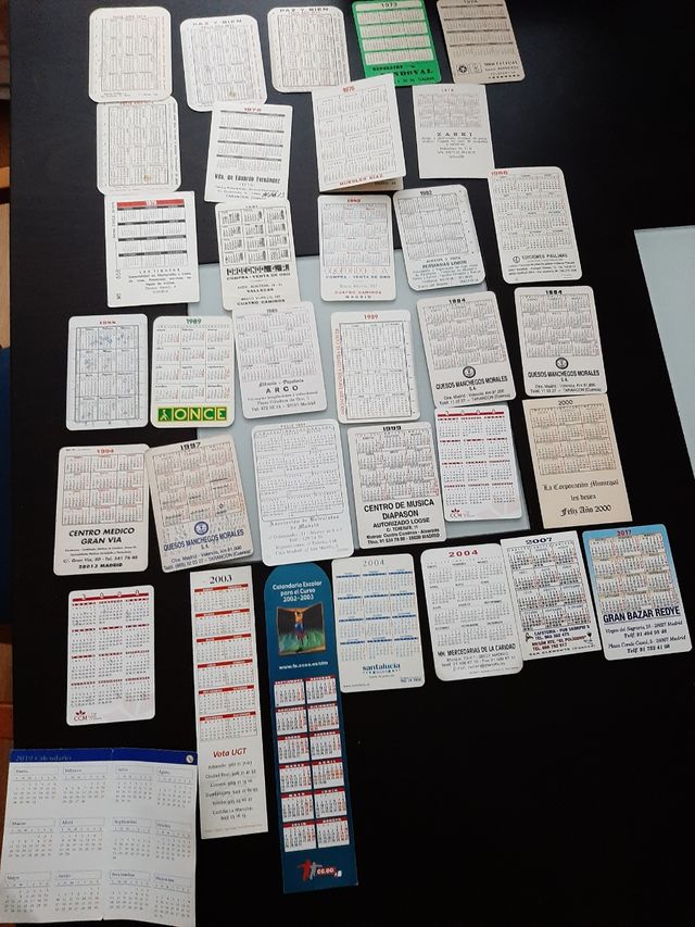 Lote de calendarios de bolsillo desde 1970