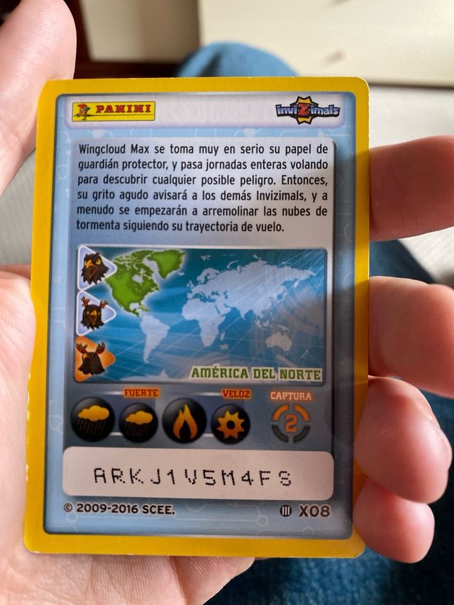 Carta invizimals edicion limitada Wingcloud