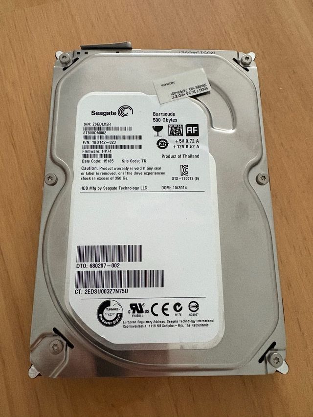 Disco duro de 500Gb interno SATA 3.5”