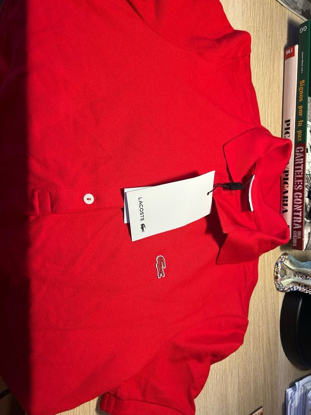Polo lacoste rojo auténtico talla 40 mujer. Nuevo