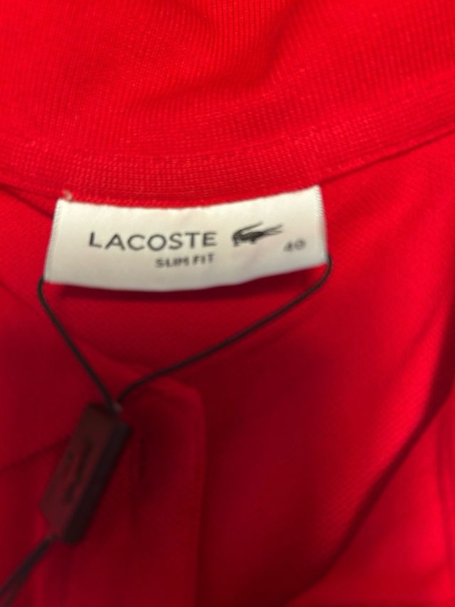 Polo lacoste rojo auténtico talla 40 mujer. Nuevo