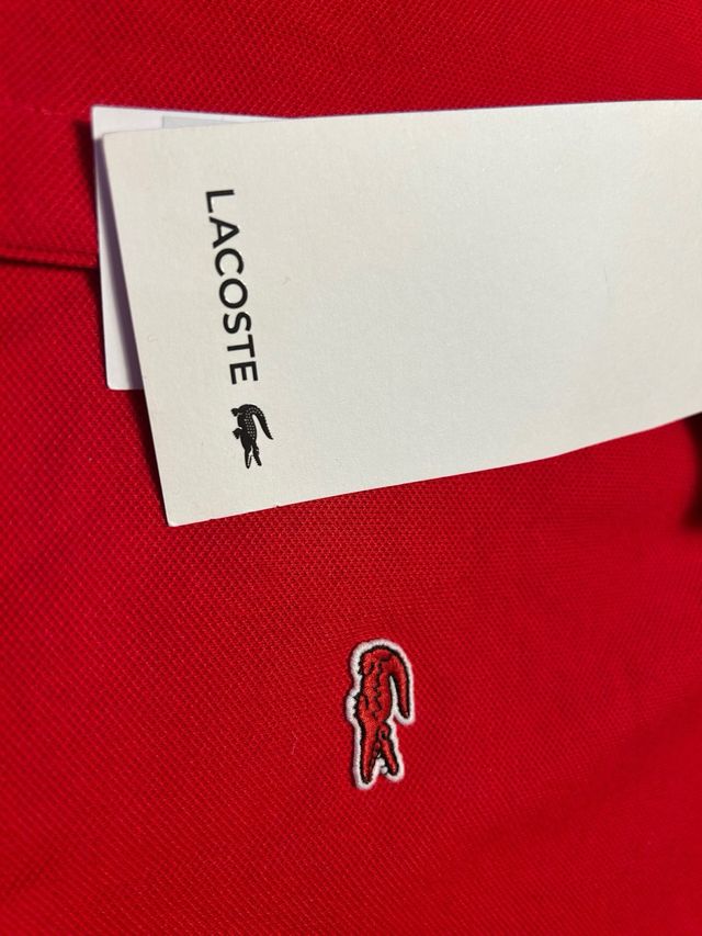 Polo lacoste rojo auténtico talla 40 mujer. Nuevo