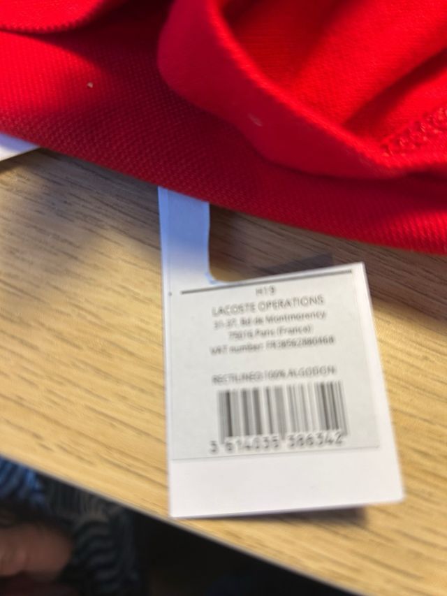 Polo lacoste rojo auténtico talla 40 mujer. Nuevo
