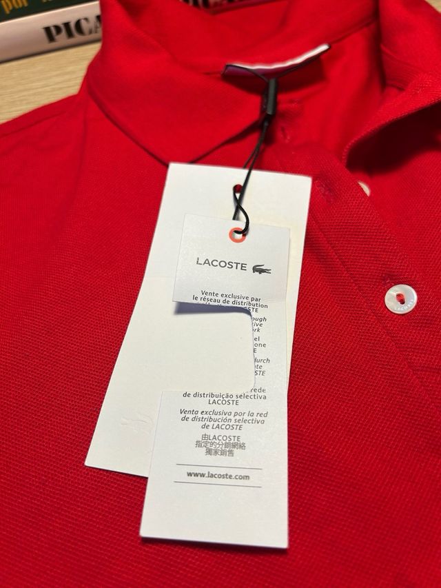 Polo lacoste rojo auténtico talla 40 mujer. Nuevo