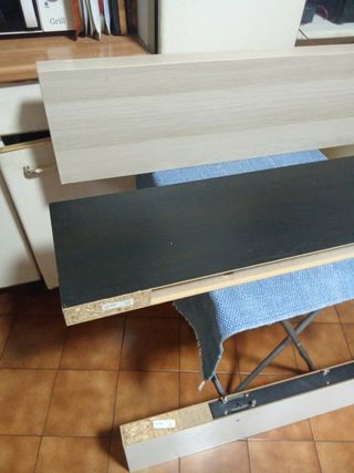 Tres baldas de Ikea de distintos tonos