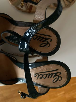 Zapatos GUCCI Plataforma verdeazuladoCharol correa