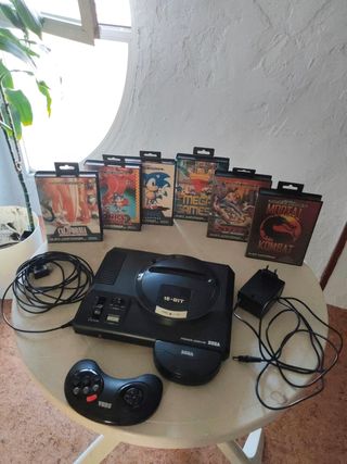 Sega mega drive y 6 juegos.