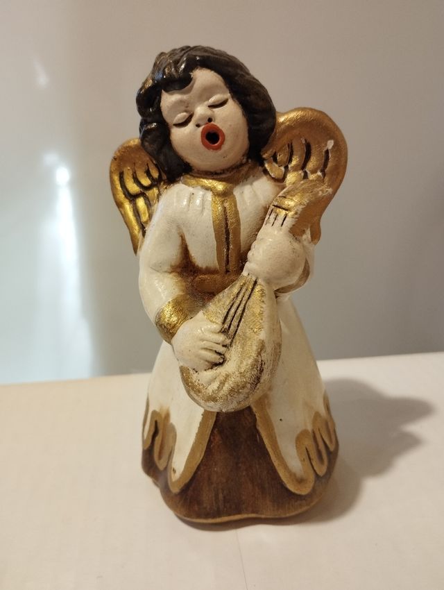 Angioletto in ceramica, con lira