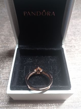 Anillo Pandora corazón rosa