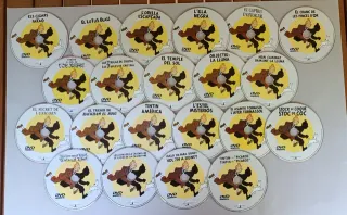 lote 21 DVD's aventuras TINTIN 3 idiomas