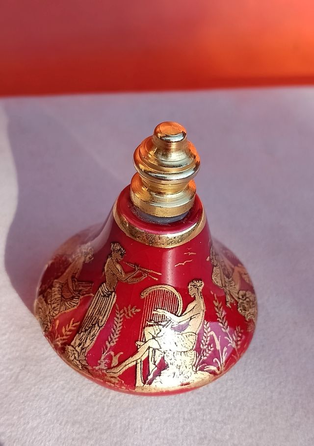 Bottiglietta di profumo vintage decorazioni greche