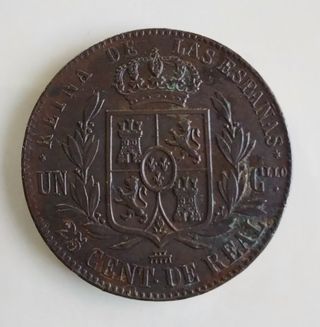 25 CÉNTIMOS DE ESCUDO DE ISABEL II. 1864