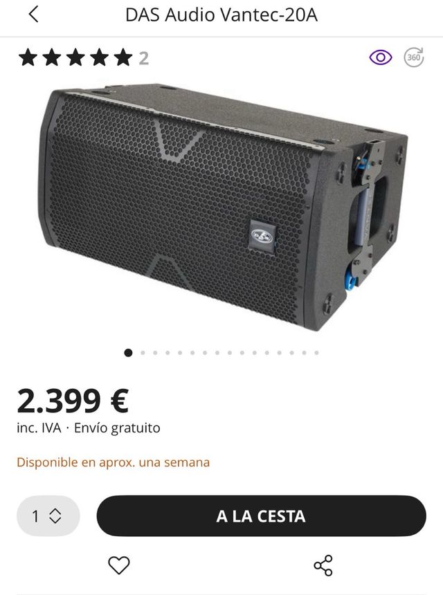 altavoces array Das Vantec 20a