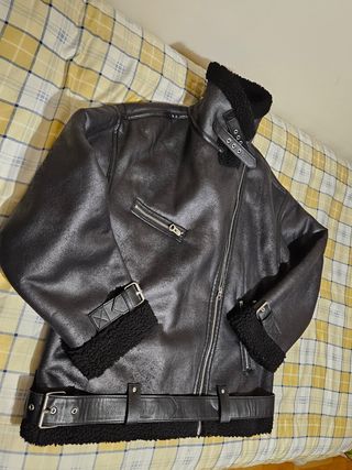 Cazadora doble faz negra Zara M 
