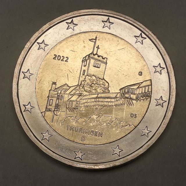 2 Euro Germania 2022 Thüringen Zecca G