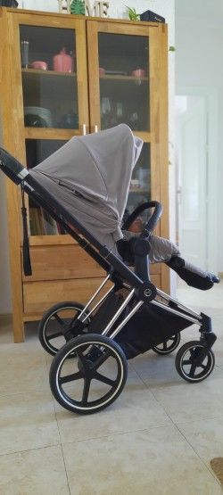 carrito cybex priam platinum completo gris y plata