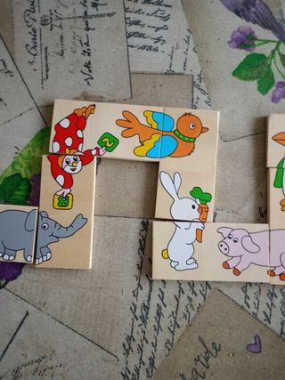 Puzzle y dominó de madera
