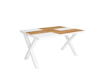 Mesa de Comedor, 140x90cm, Roble y Blanco