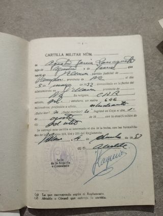 Cartilla del ejercito español