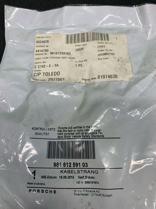 CABLEADO PARACHOQUES TRASERO PORSCHE BOXSTER